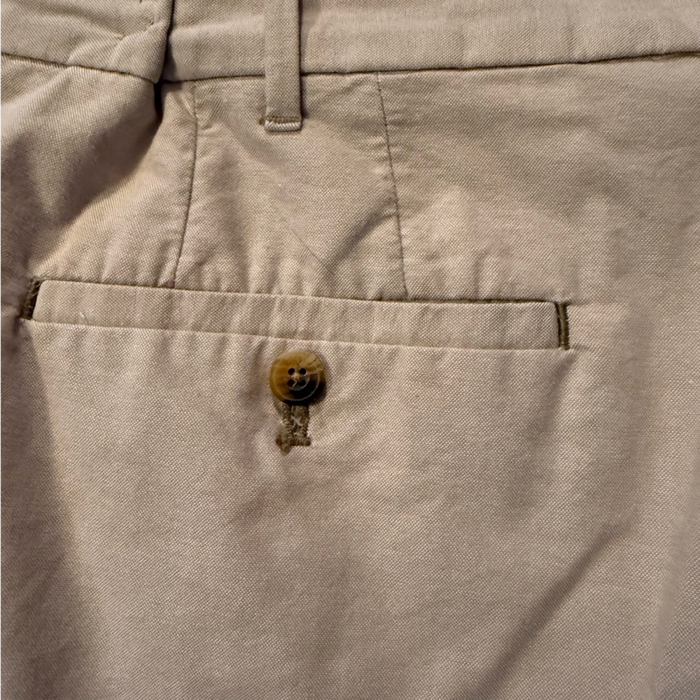 IZOD 100% Cotton Khaki Beige Tan Flat Front Chino Casual Mens Shorts Size 40 - Picture 4 of 11